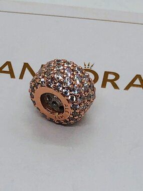 Pandora Sparkling Pavé Triple-row Charm Rose gold plated